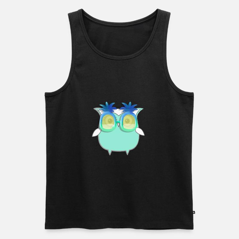 Eule, Comic,mint,Sonnenbrllle, Ananas,sommer - Männer Premium Bio Tank Top - Schwarz