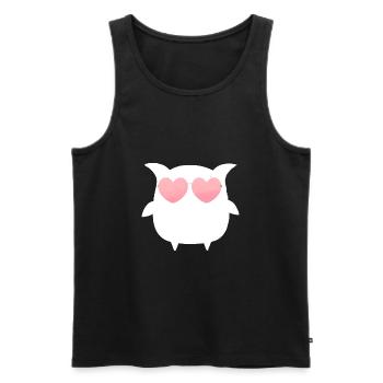 Eule, Comic, weisse eule,sonnenbrille,herz - Männer Premium Bio Tank Top - Schwarz - Vorne - AI Model Male 178 light (178cm)