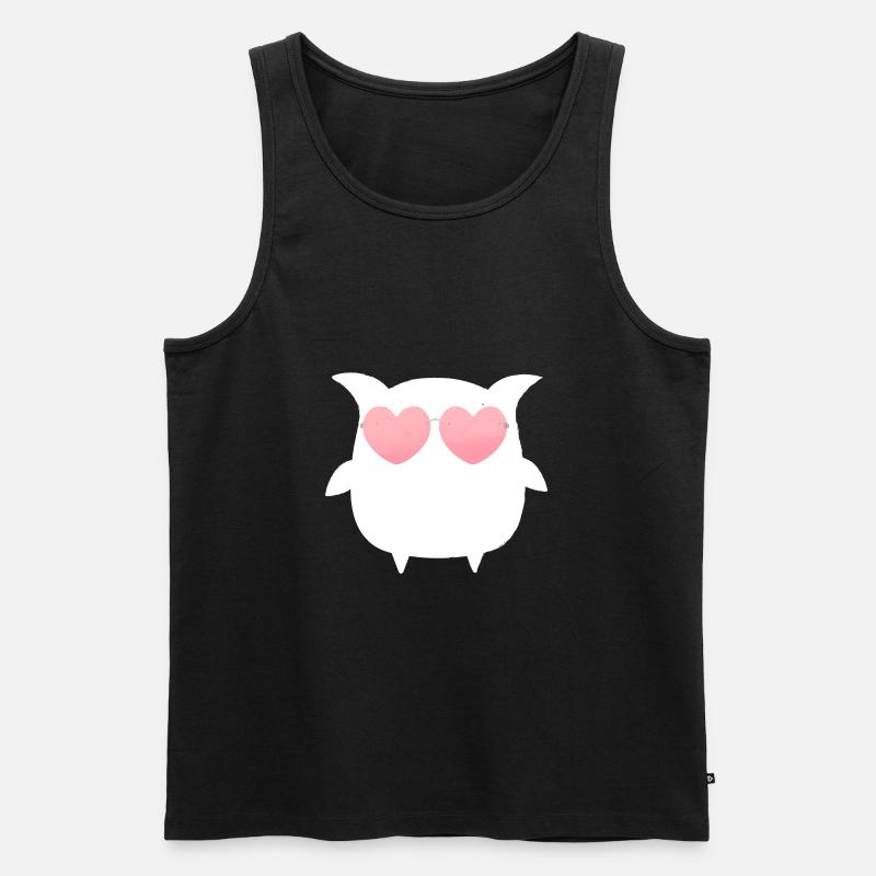 Eule, Comic, weisse eule,sonnenbrille,herz - Männer Premium Bio Tank Top - Schwarz