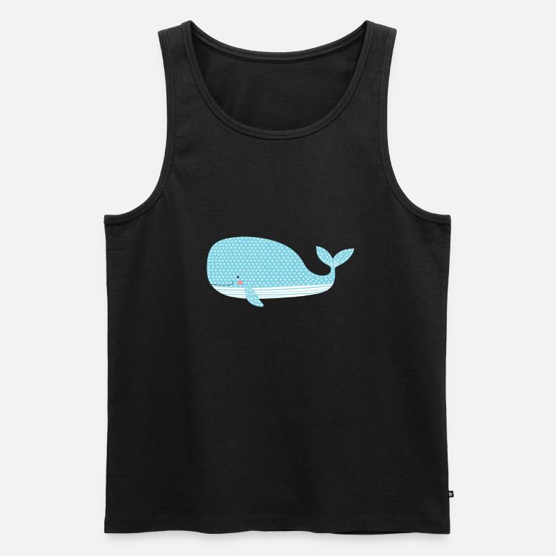 Niedlicher Wal - Männer Premium Bio Tank Top - Schwarz