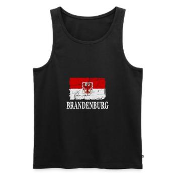 Brandenburg Flagge - Männer Premium Bio Tank Top - Schwarz - Vorne - AI Model Male 178 light (178cm)