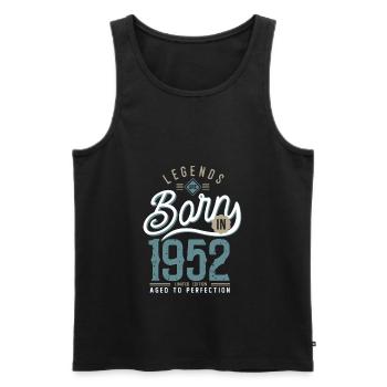 legends are born in 1952, anniversaire 70 ans - Débardeur bio Premium Homme - noir - Devant - Michal (187cm)