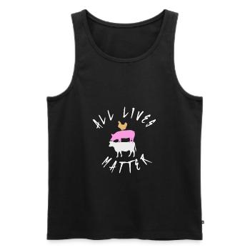 Vegan vegetarian shirt motif gift - Men's Premium Organic Tank Top - black - Front - Michal (187cm)