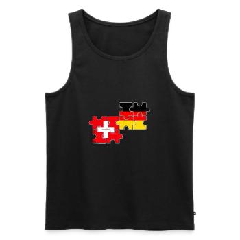 Schweiz Deutschland Flagge Schweizer Deutscher - Männer Premium Bio Tank Top - Schwarz - Vorne - Michal (187cm)