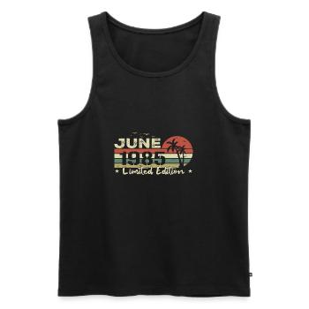 June 39th Anniversary Born 1985 Vibe Vintage - Men's Premium Organic Tank Top - black - Front - Michal (187cm)