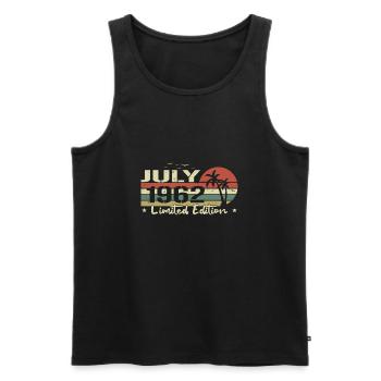 July 62nd Anniversary Born 1962 Vibe Vintage - Men's Premium Organic Tank Top - black - Front - Michal (187cm)