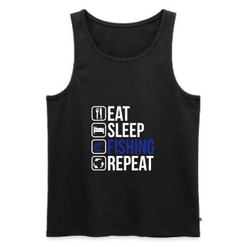 Mangez la répétition de pêche de sommeil - Débardeur bio Premium Homme - noir - Devant - Michal (187cm)