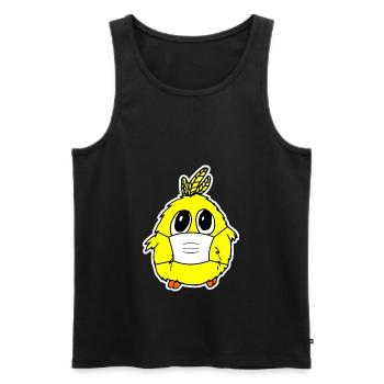 Chicken cute chick with mask cutie mask - Men's Premium Organic Tank Top - black - Front - AI Model Male 178 light (178cm)