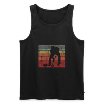 Eis Curling Curler Eisstockschießen Retro Geschenk - Männer Premium Bio Tank Top - Schwarz - Vorne - Michal (187cm)