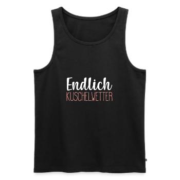 Herbst- Endlich Kuschelwetter Geschenk - Männer Premium Bio Tank Top - Schwarz - Vorne - Michal (187cm)