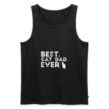 Cats Cat Cat Father Cat owner gift - Men's Premium Organic Tank Top - black - Front - AI Model Male 178 light (178cm)