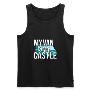 My Van Is My Castle - Men's Premium Organic Tank Top - black - Front - AI Model Male 178 light (178cm)