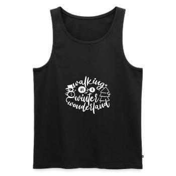 Wandern im Winterwunderland - Männer Premium Bio Tank Top - Schwarz - Vorne - AI Model Male 178 light (178cm)