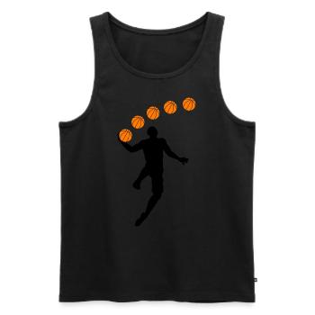 Basketteurs - Débardeur bio Premium Homme - noir - Devant - Michal (187cm)