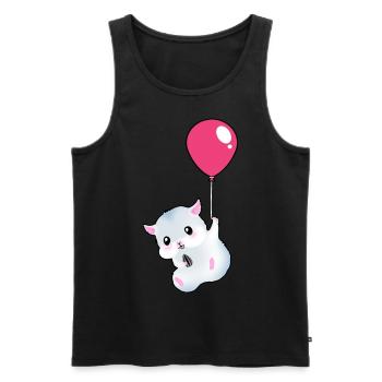 Un hamster Avec un tournesol Accroché - Débardeur bio Premium Homme - noir - Devant - AI Model Male 178 light (178cm)
