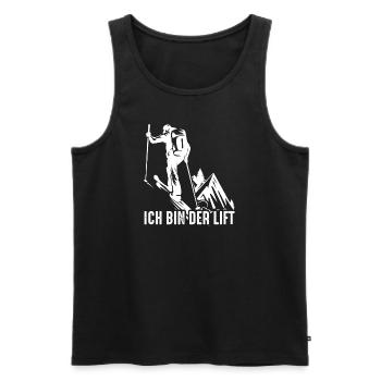 Ich bin der Lift - Skitour - Männer Premium Bio Tank Top - Schwarz - Vorne - AI Model Male 178 light (178cm)