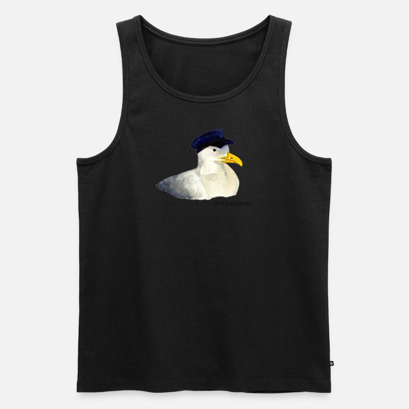 Möwe "Shit happens." - Männer Premium Bio Tank Top - undefined