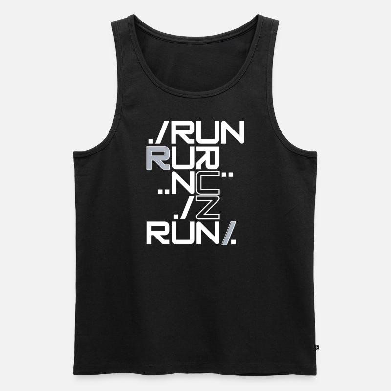 Run - Männer Premium Bio Tank Top - Schwarz