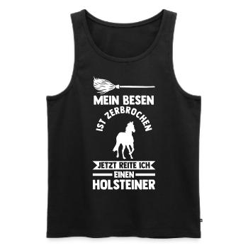 Pferd Reitsport Reiten Pferdesport Holsteiner - Männer Premium Bio Tank Top - Schwarz - Vorne - Michal (187cm)