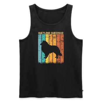 Shetland Sheepdog - Men's Premium Organic Tank Top - black - Front - Michal (187cm)