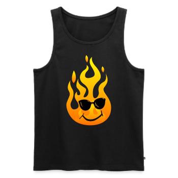 Flamme mit Sonnenbrille - Männer Premium Bio Tank Top - Schwarz - Vorne - AI Model Male 178 light (178cm)