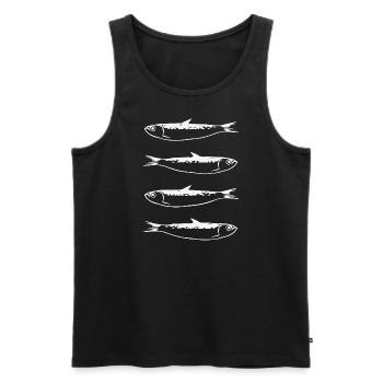 Sardines, fish, fishing - Men's Premium Organic Tank Top - black - Front - Michal (187cm)