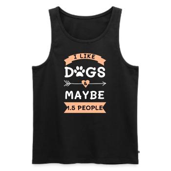 J’aime les chiens et peut-être 1,5 personnes - Débardeur bio Premium Homme - noir - Devant - AI Model Male 178 light (178cm)
