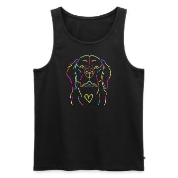 Chien néon - Débardeur bio Premium Homme - noir - Devant - AI Model Male 178 light (178cm)