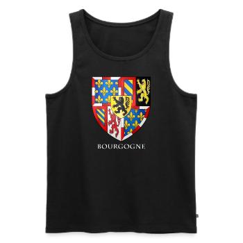 BURGUNDY Philip the Good - Men's Premium Organic Tank Top - black - Front - AI Model Male 178 light (178cm)