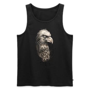 Adler - König der Lüfte - Männer Premium Bio Tank Top - Schwarz - Vorne - Michal (187cm)