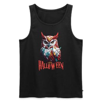 Owl Owl Funny Halloween Owl Lover - Men's Premium Organic Tank Top - black - Front - Michal (187cm)