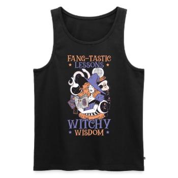 Leçons accrocheuses de sagesse de sorcière Halloween - Débardeur bio Premium Homme - noir - Devant - Michal (187cm)