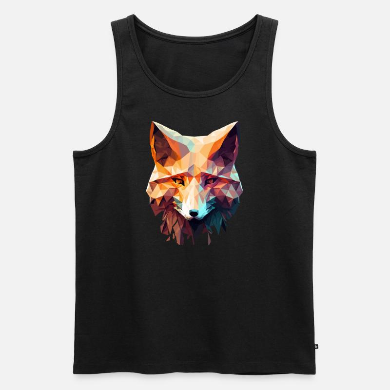 Low poly fox - Männer Premium Bio Tank Top - Schwarz