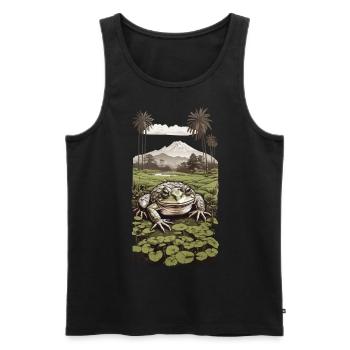Grenouille amphibienne merveilleuse et conception de la nature - Débardeur bio Premium Homme - noir - Devant - AI Model Male 178 light (178cm)