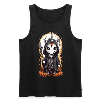 Magisches Halloween Einhorn Zauberer Gothic Stil - Männer Premium Bio Tank Top - Schwarz - Vorne - AI Model Male 178 light (178cm)