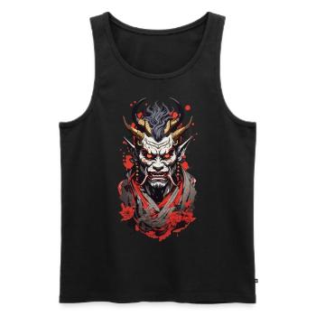 Japonais Oni Démon Rétro Manga Style de conception - Débardeur bio Premium Homme - noir - Devant - Michal (187cm)