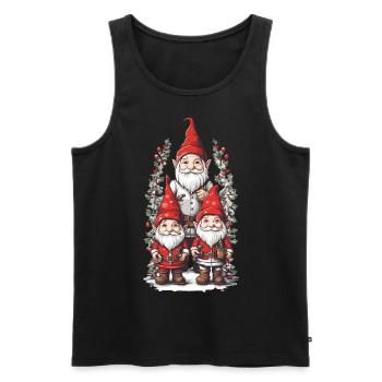 Magie de Noël des Gnomes nordiques avec des Nains elfiques - Débardeur bio Premium Homme - noir - Devant - Michal (187cm)