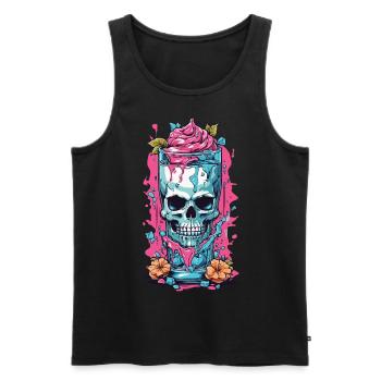 Goth Sundae Skull Weirdcore Pastel Gothic - Men's Premium Organic Tank Top - black - Front - Michal (187cm)