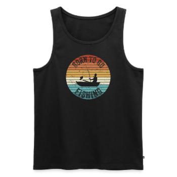 Angel Shirt - Born to Fish - Men's Premium Organic Tank Top - black - Front - Michal (187cm)