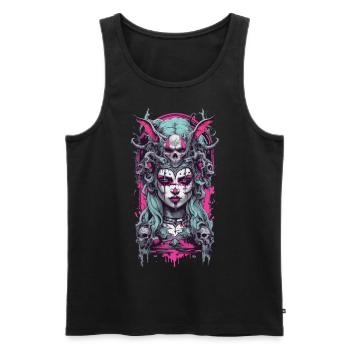 Gothic Witch Demon E-Girl Occult Magic Design - Men's Premium Organic Tank Top - black - Front - AI Model Male 178 light (178cm)