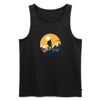 Frische Luft, weite Aussichten, glückliche Seelen - Männer Premium Bio Tank Top - Schwarz - Vorne - AI Model Male 178 light (178cm)