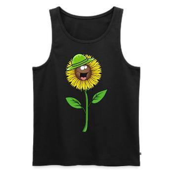 Sommer Sonnenblume Blume Hut Gärtner Flora - Männer Premium Bio Tank Top - Schwarz - Vorne - Michal (187cm)