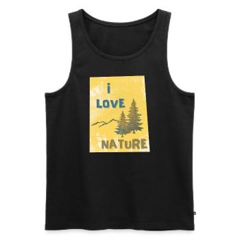 I LOVE NATURE - Männer Premium Bio Tank Top - Schwarz - Vorne - Michal (187cm)