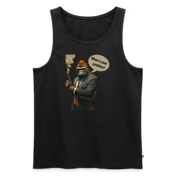 Grumpy Gorilla - Männer Premium Bio Tank Top - Schwarz - Vorne - Michal (187cm)