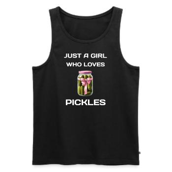 Just A Girl Who Loves Pickles - Pickle Lover - Männer Premium Bio Tank Top - Schwarz - Vorne - AI Model Male 178 light (178cm)