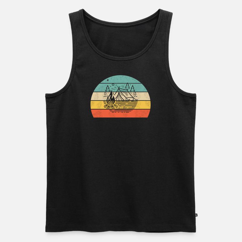 Camping Abenteuer Design - Männer Premium Bio Tank Top - Schwarz