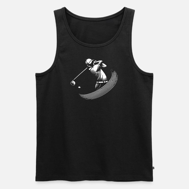 Golfing Tee Golfer - Men's Premium Organic Tank Top - black