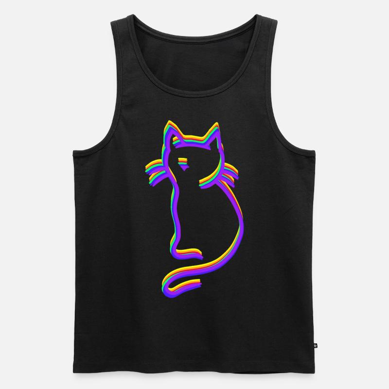 LGBT Regenbogen Katze - Männer Premium Bio Tank Top - Schwarz