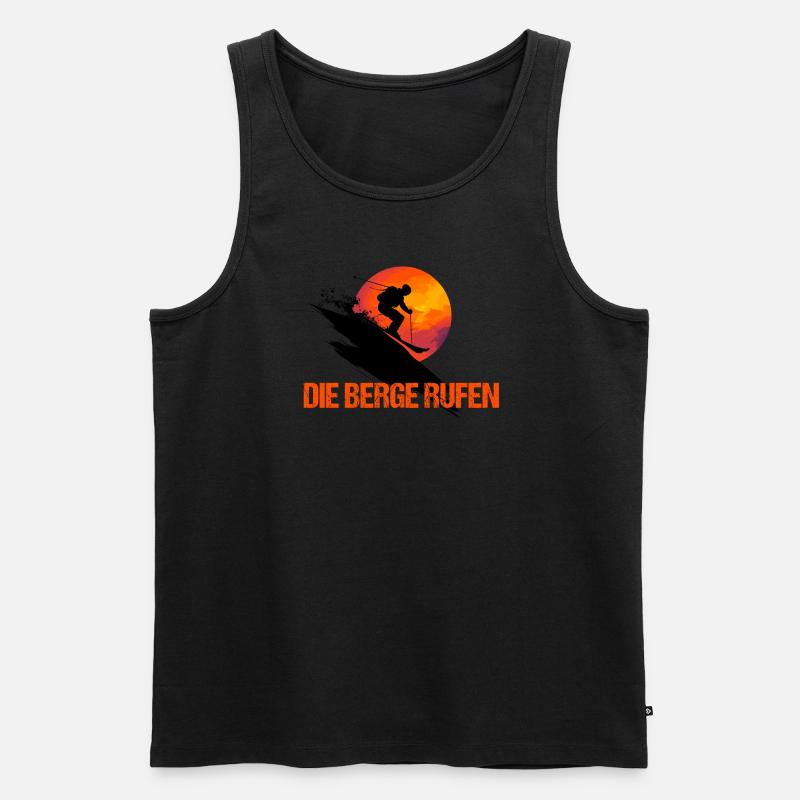 Die Berge rufen - Männer Premium Bio Tank Top - Schwarz