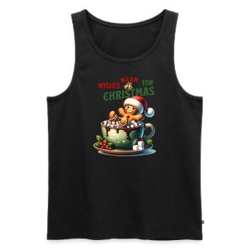 Lebkuchenmann Weihnachten, gingerbread, Christmas - Männer Premium Bio Tank Top - Schwarz - Vorne - AI Model Male 178 light (178cm)